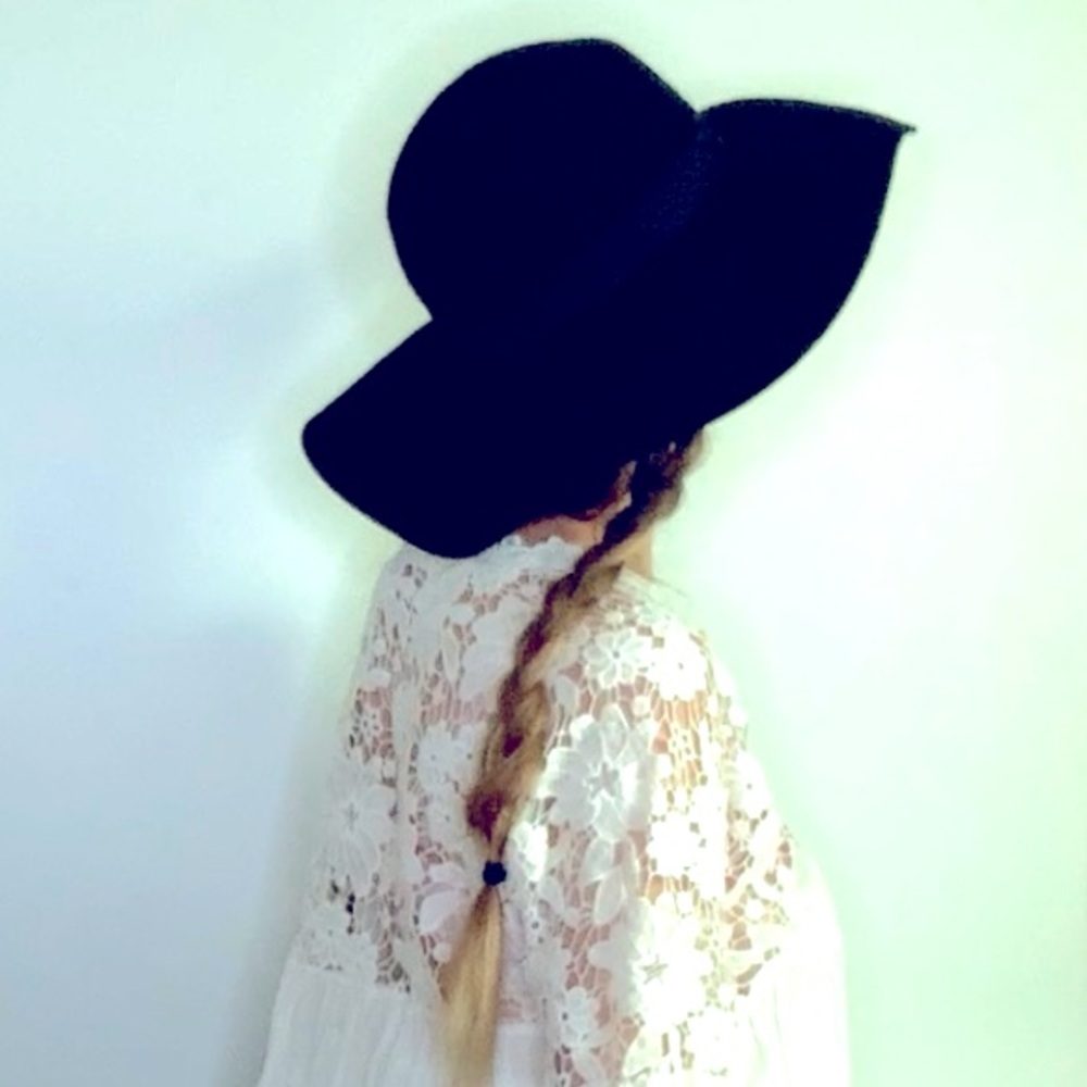 Black Wool Boho Hat